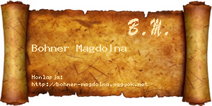 Bohner Magdolna névjegykártya